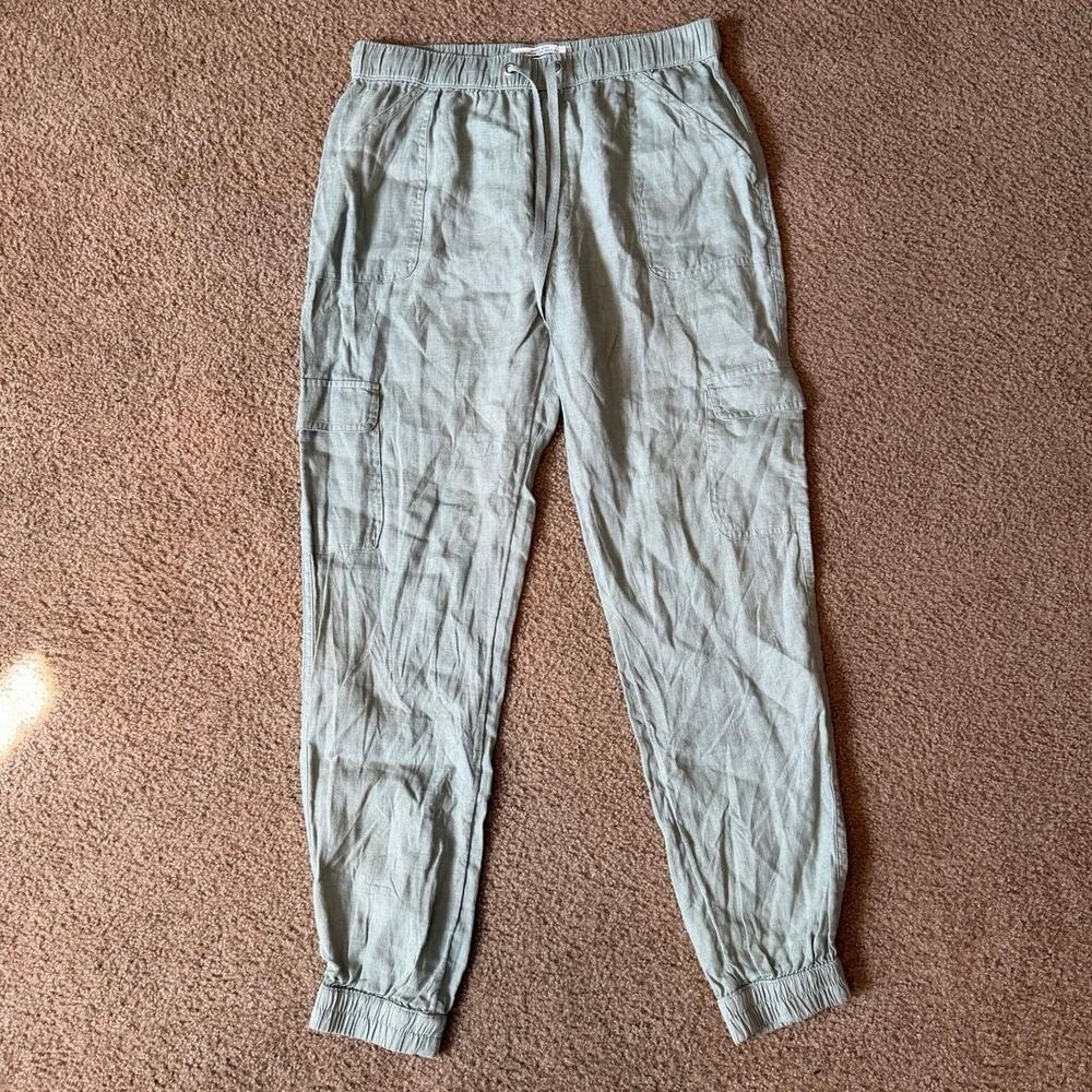 Nicole Miller New York 100% Linen Cargo Joggers - Size M